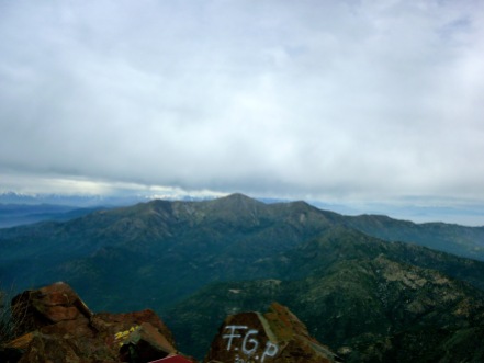 View from the top of La Campana in Chile after hiking to the top
