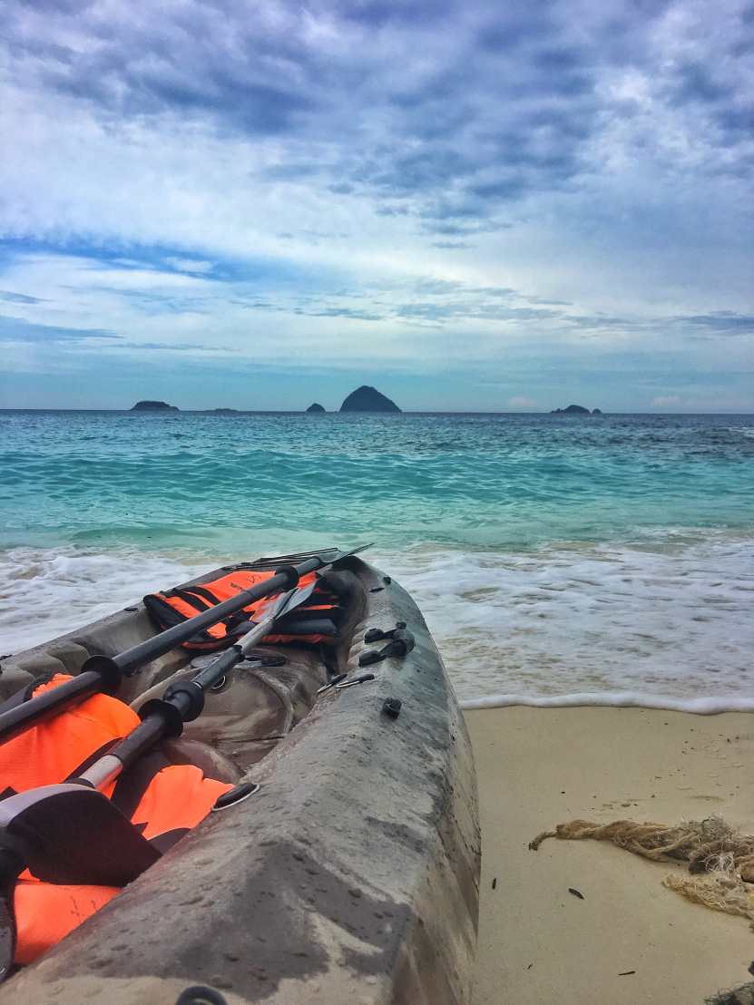 Beautiful views on our kayak adventure as we kayaked around the island of Perhentian Kecil